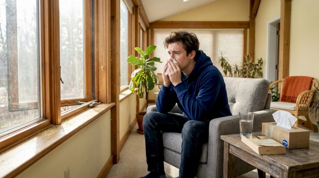 Man concerned about pollen entering window