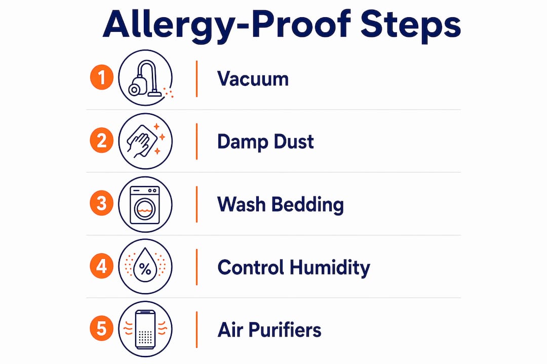 Infographic of allergy-proofing steps