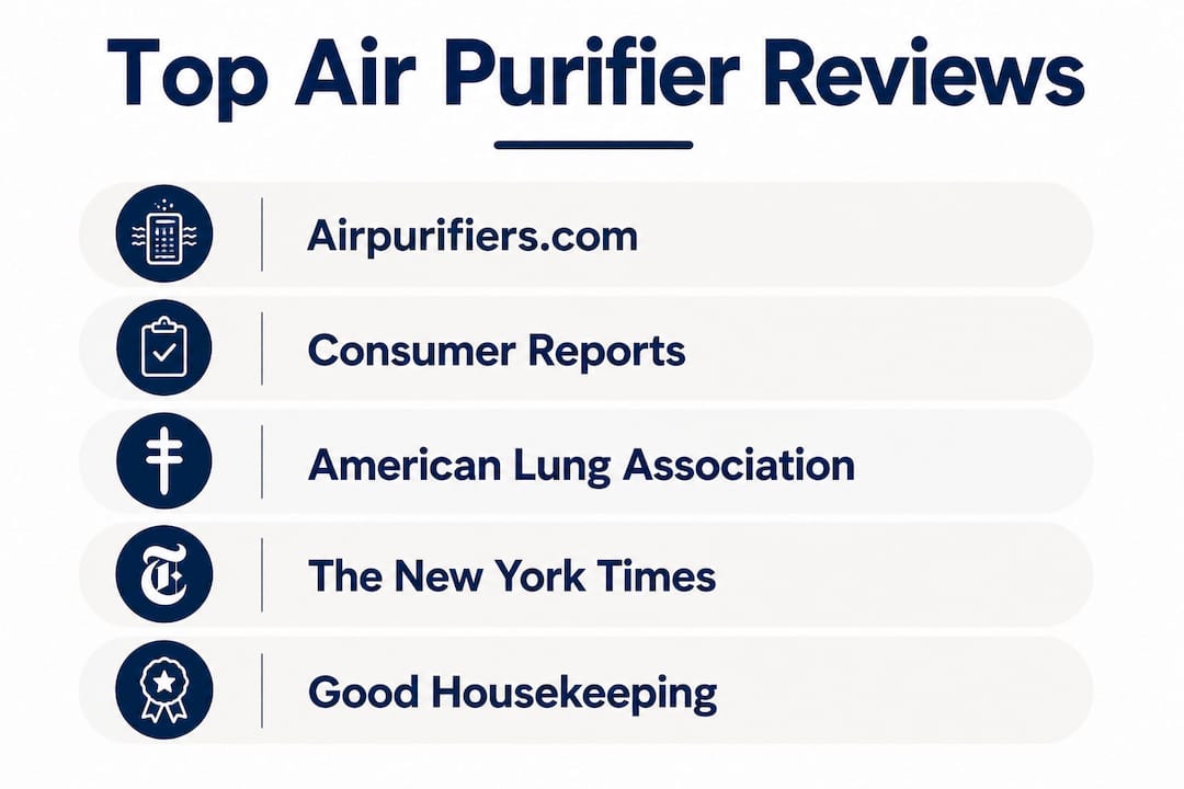Infographic ranking air purifier review sites