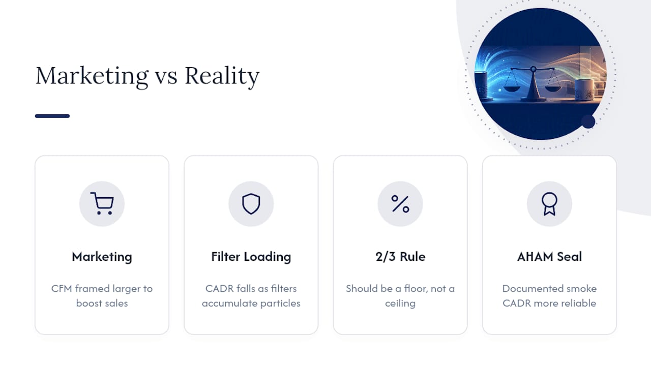 Why the Marketing Math Around Air Purifiers Still Misleads People — overview diagram